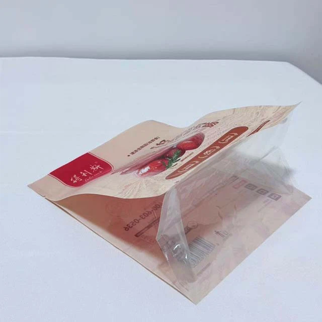 Sausage Packaging Bag Empaques Para Embutidos Sausage Glossy UV Eight Side Sealed Standing Packaging Bags